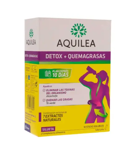 AQUILEA DETOX + QUEMAGRASAS TRATAMIENTO 10 DIAS STICK SOLUBLES 1UN