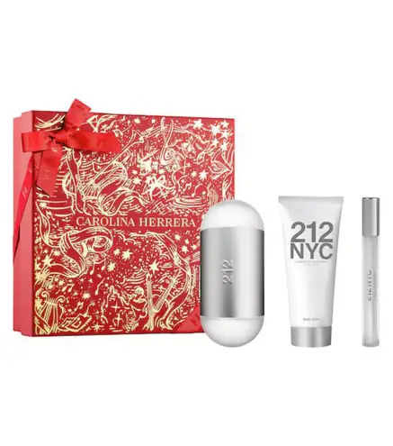 CAROLINA HERRERA 212 EAU DE TOILETTE 100ML VAPORIZADOR + LOCION CORPORAL PERFUMADA 1U + VIAL 10ML VAPORIZADOR