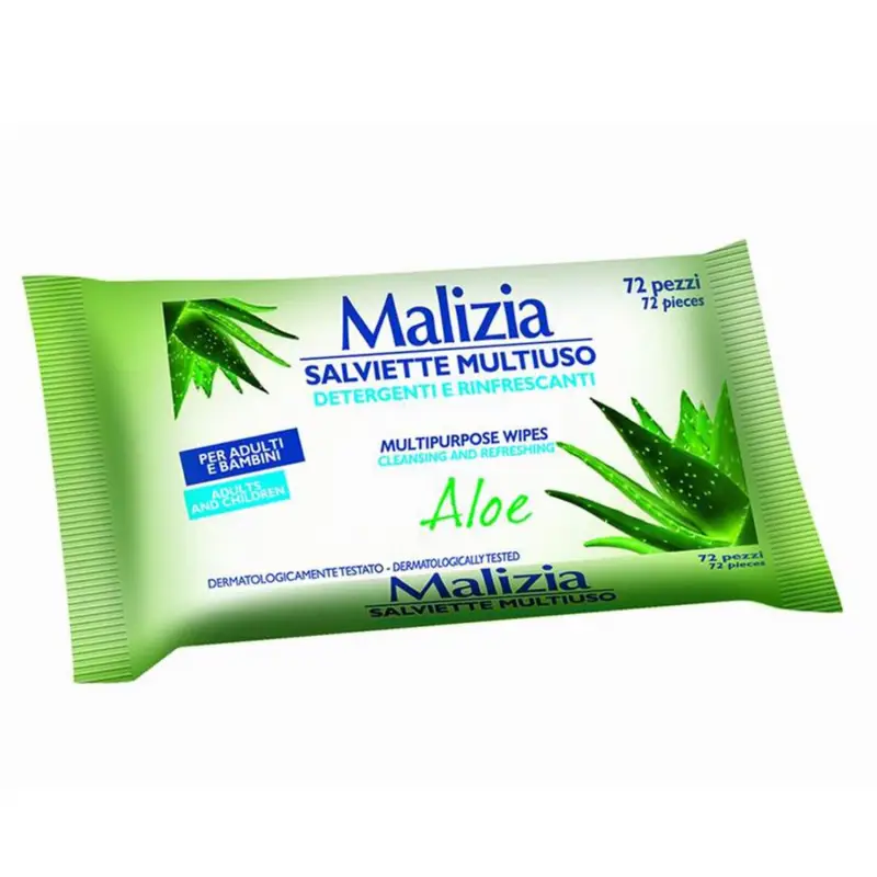 MALIZIA ALOE TOALLITAS MULTI-USO REFRESCANTES 72UN MALIZIA ALOE TOALLITAS MULTI-USO REFRESCANTES 72UN