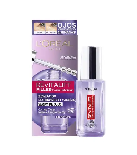 LOREAL REVITALIFT FILLER SERUM DE OJOS ACIDO HYALURONICO SIN PERFUME 20ML