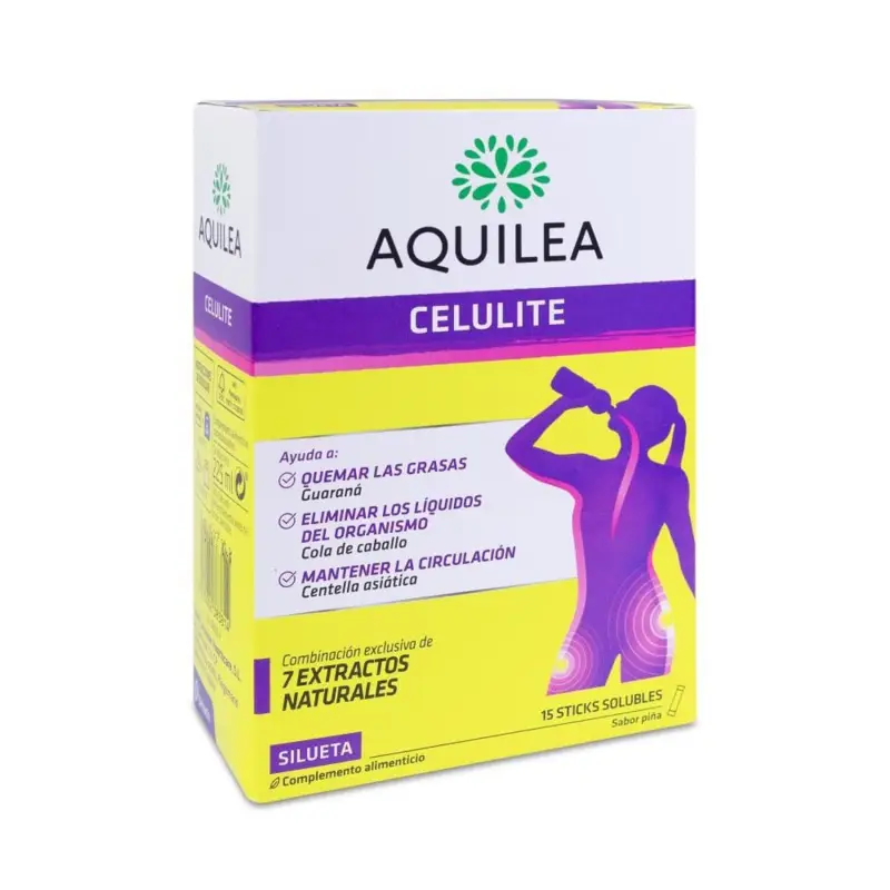 AQUILEA CELULITE SILUETA QUEMA-GRASAS 15 STICK SOLUBLES 1UN AQUILEA CELULITE SILUETA QUEMA-GRASAS 15 STICK SOLUBLES 1UN