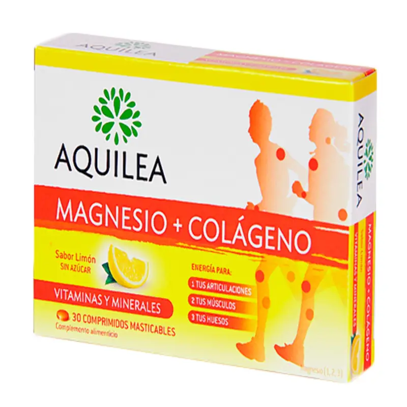 AQUILEA MAGNESIO + COLAGENO 30 COMPRIMIDOS SABOR LIMON SIN AZUCAR 1UN
