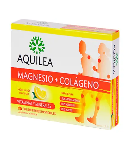 AQUILEA MAGNESIO + COLAGENO 30 COMPRIMIDOS SABOR LIMON SIN AZUCAR 1UN