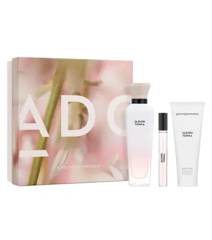 ADOLFO DOMINGUEZ JAZMIN TONKA EAU DE PARFUM 120ML VAPORIZADOR + LOCION CORPORAL PERFUMADA 1U + VIAL 10ML VAPORIZADOR