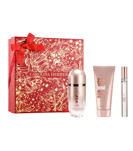 CAROLINA HERRERA 212 VIP ROSE EAU DE PARFUM 80ML VAPORIZADOR + LOCION CORPORAL PERFUMADA 1U + VIAL 10ML VAPORIZADOR