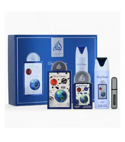 LATTAFA ART OF UNIVERSE EAU DE PARFUM 100ML + DESODORANTE 200ML VAPORIZADOR + EAU DE PARFUM 20ML