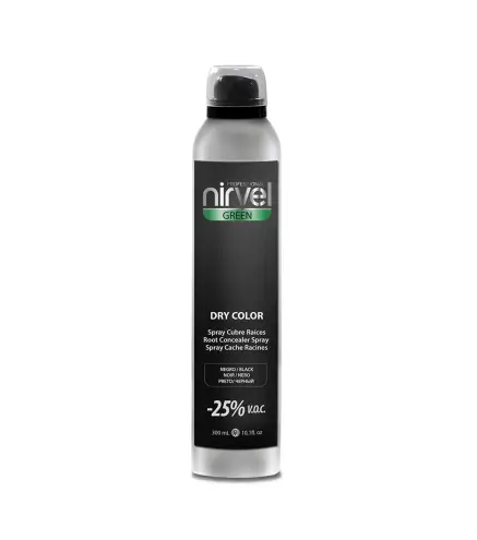 NIRVEL GREEN DRY COLOR SPRAY CUBRE RAICES NEGRO NEGRO 300ML VAPORIZADOR