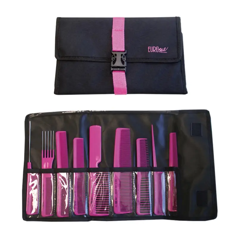 EUROSTIL ESTUCHE PROFESIONAL 9 PEINES COLORES CON CIERRE 1UN EUROSTIL ESTUCHE PROFESIONAL 9 PEINES COLORES CON CIERRE 1UN