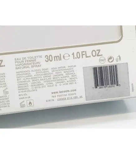 LACOSTE EAU DE LACOSTE L.12.12 POUR ELLE EAU DE TOILETTE 30ML VAPORIZADOR