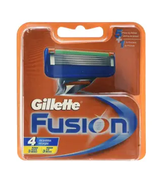 GILLETTE FUSION CARGADOR CUCHILLAS 4U.