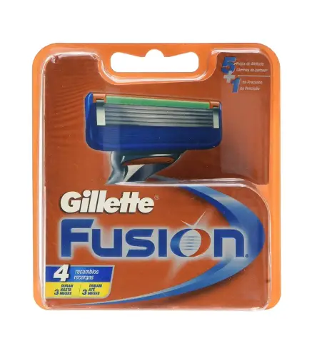 GILLETTE FUSION CARGADOR CUCHILLAS 4U.