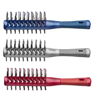 EUROSTIL DOBLE MANGO CEPILLO ESQUELETO BICOLOR GOMA TUNEL COLORES 1UN