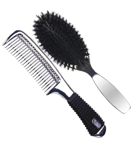 EUROSTIL METALIZADO SET CEPILLO + PEINE 1UN