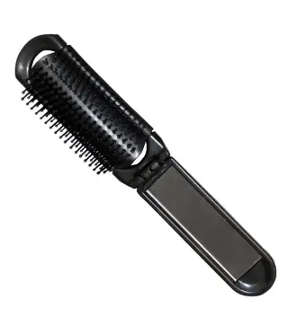 EUROSTIL PLEGABLE NEGRO NEGRO CEPILLO DE PELO CON ESPEJO NEGRO NEGRO 1UN