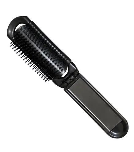 EUROSTIL PLEGABLE NEGRO NEGRO CEPILLO DE PELO CON ESPEJO NEGRO NEGRO 1UN