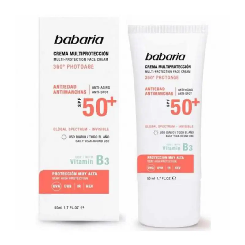 BABARIA MULTI-PROTECCION CREMA FACIAL ANTI-EDAD SPF50+ 50ML