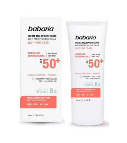 BABARIA MULTI-PROTECCION CREMA FACIAL ANTI-EDAD SPF50+ 50ML