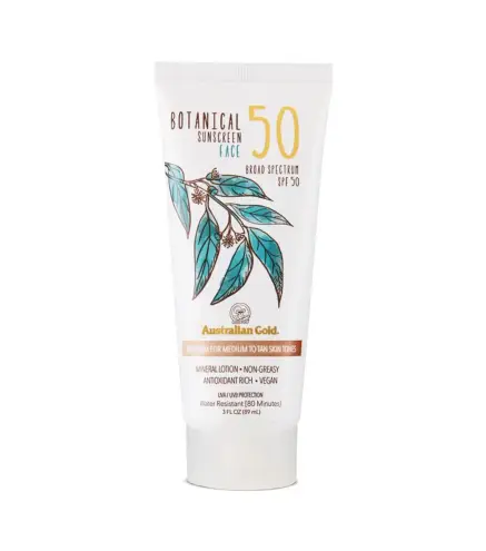 AUSTRALIAN GOLD BOTANICAL CREMA SOLAR FACIAL SPF50 MINERAL LOTION 89ML