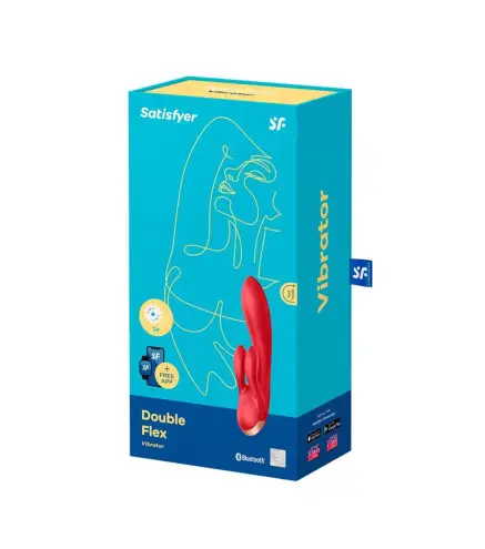 SATISFYER DOUBLE FLEX VIBRADOR ROJO CON APP 1UN