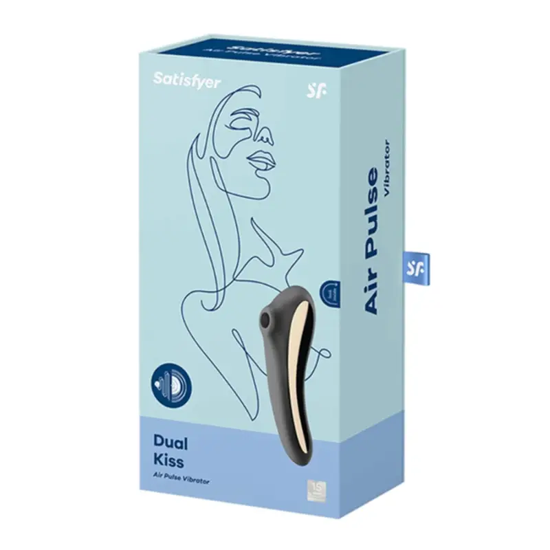SATISFYER DUAL KISS VIBRADOR DE AIRE NEGRO NEGRO 1UN SATISFYER DUAL KISS VIBRADOR DE AIRE NEGRO NEGRO 1UN