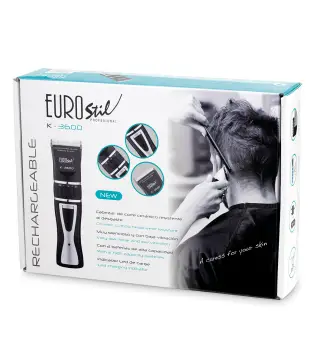 EUROSTIL ELECTRICA K3600 CERAMICO RECARGABLE MAQUINA CORTAPELO CABELLO NEGRO NEGRO 5W 1UN