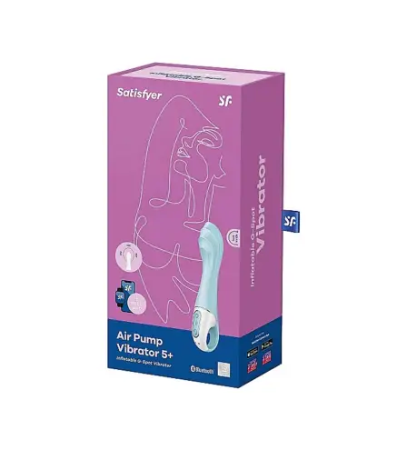 SATISFYER AIR PUMP VIBRATOR 5+ VIBRADOR PUNTO G INFLABLE AZUL 1UN
