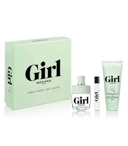 ROCHAS GIRL EAU DE TOILETTE 100ML VAPORIZADOR + LOCION CORPORAL PERFUMADA 100ML + MINIATURA EAU DE TOILETTE 7 5ML