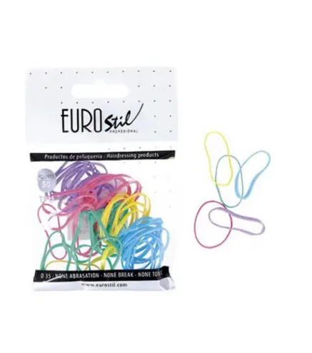 EUROSTIL CABELLO BOLSA DE GOMAS COLORES 50UN