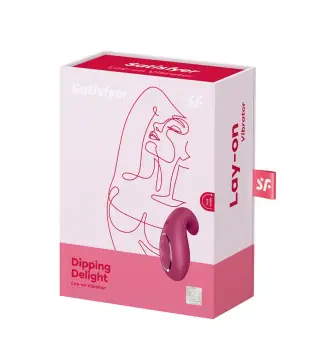 SATISFYER DIPPING DELIGHT VIBRADOR LAY-ON MORA 1UN