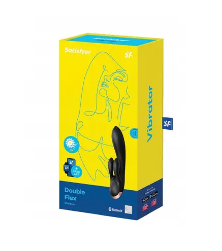 SATISFYER DOUBLE FLEX VIBRADOR NEGRO NEGRO CON APP 1UN
