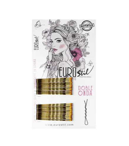 EUROSTIL CABELLO CAJA DE CLIPS DOBLE ONDA BRONZE 24UN