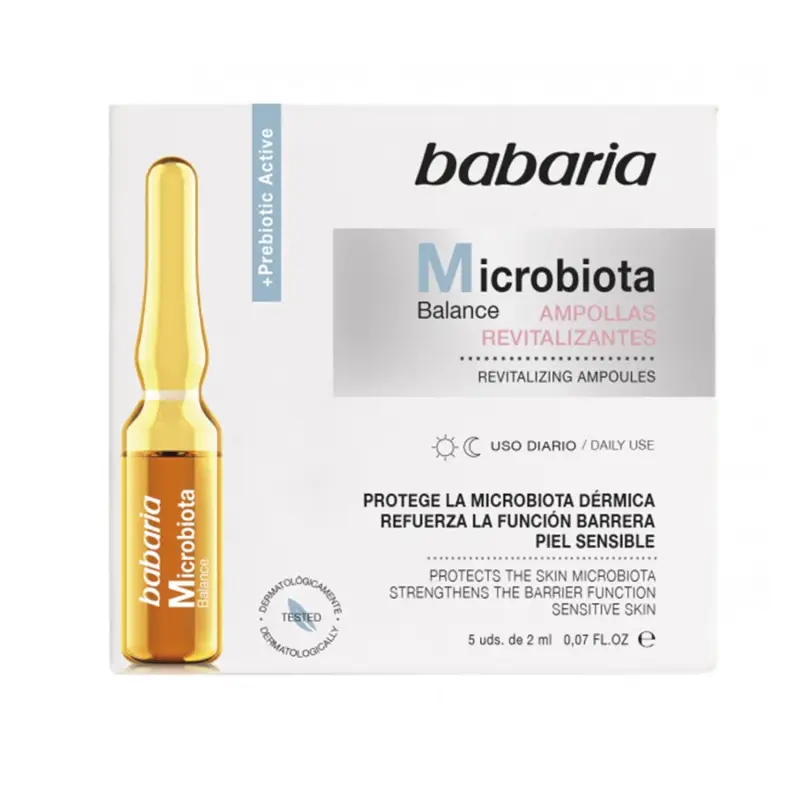 BABARIA MICROBIOTA BALANCE TRATAMIENTO AMPOLLAS REVITALIZANTES PIEL SENSIBLE USO DIARIO 5UN