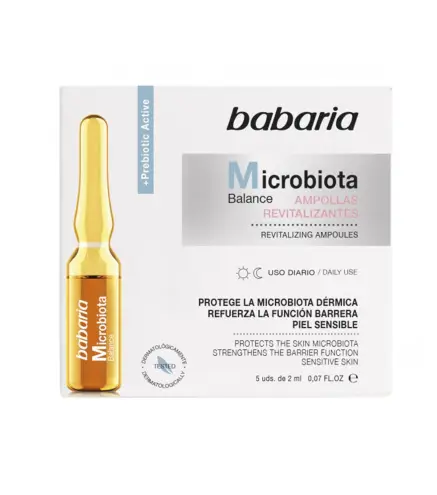 BABARIA MICROBIOTA BALANCE TRATAMIENTO AMPOLLAS REVITALIZANTES PIEL SENSIBLE USO DIARIO 5UN