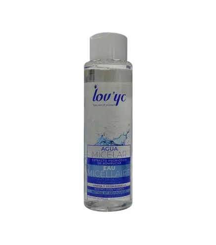 LOVYC PROBIOTICO KOMBUCHA AGUA MICELAR ROSTRO OJOS Y LABIOS 500ML