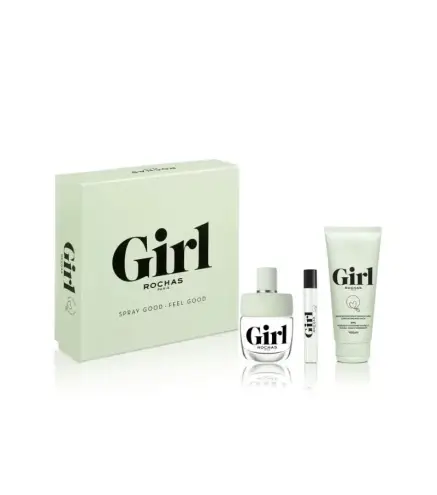 ROCHAS GIRL EAU DE TOILETTE 100ML VAPORIZADOR + LOCION CORPORAL PERFUMADA 100ML + MINIATURA EAU DE TOILETTE 7 5ML