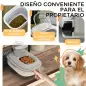 Contenedor de Comida para Perros 25L con Ruedas Taza Medidora Cuenco Plegable y Cuchara Gris Contenedor de Comida para Perros 25L con Ruedas Taza Medidora Cuenco Plegable y Cuchara Gris