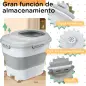 Contenedor de Comida para Perros 25L con Ruedas Taza Medidora Cuenco Plegable y Cuchara Gris Contenedor de Comida para Perros 25L con Ruedas Taza Medidora Cuenco Plegable y Cuchara Gris