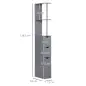Columna de Baño Moderno Mueble Auxiliar de Baño con 2 Estantes 2 Cajones y 1 Puerta Antivuelco 15x33x136,8 cm Gris