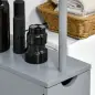 Columna de Baño Moderno Mueble Auxiliar de Baño con 2 Estantes 2 Cajones y 1 Puerta Antivuelco 15x33x136,8 cm Gris