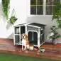 Casa para Perros Pequeños con Techo Abatible Frontal de Acrílico y Fondo Extraíble 101x66,5x70,5 cm Gris Oscuro Casa para Perros Pequeños con Techo Abatible Frontal de Acrílico y Fondo Extraíble 101x66,5x70,5 cm Gris Oscuro