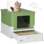 Arenero Cubierto para Gatos Desmontable con Entrada Frontal y Salida Superior 47,5x35,5x36,7 cm Verde Aguacate y Blanco Arenero Cubierto para Gatos Desmontable con Entrada Frontal y Salida Superior 47,5x35,5x36,7 cm Verde Aguacate y Blanco