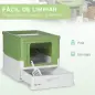 Arenero Cubierto para Gatos Desmontable con Entrada Frontal y Salida Superior 47,5x35,5x36,7 cm Verde Aguacate y Blanco Arenero Cubierto para Gatos Desmontable con Entrada Frontal y Salida Superior 47,5x35,5x36,7 cm Verde Aguacate y Blanco