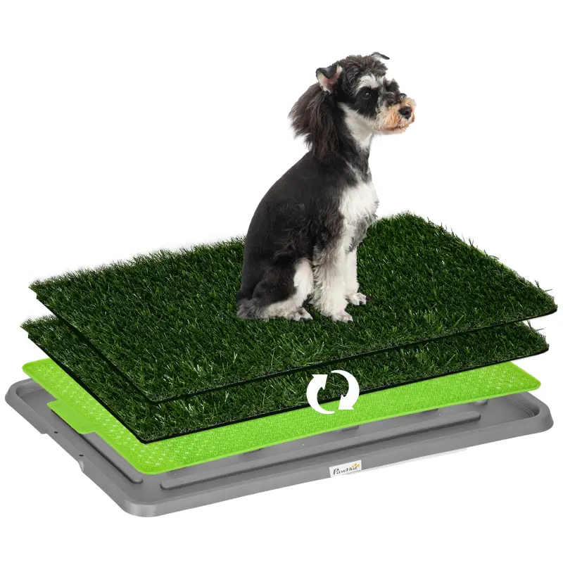 Inodoro para Perros con 2 Céspedes Artificiales Rejilla y Bandeja para Entrenamiento de Cachorros 67x41x3,5 cm Verde Inodoro para Perros con 2 Céspedes Artificiales Rejilla y Bandeja para Entrenamiento de Cachorros 67x41x3,5 cm Verde