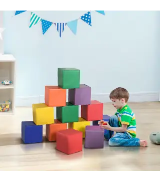 Juego de 12 Bloques de Espuma para Niños Bloques de Construcción Juguete para Aprendizaje Multicolor