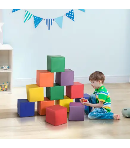 Juego de 12 Bloques de Espuma para Niños Bloques de Construcción Juguete para Aprendizaje Multicolor