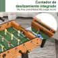 Futbolín con 22 Jugadores Juego de Mesa de Fútbol para Niños y Adultos con 2 Marcadores 98x42x62,5 cm Natural y Negro
