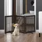Valla para Mascotas Plegable de 3 Paneles con 1 Puerta y Patas de Apoyo para Pasillo Escalera 155x35,5x76 cm Café Valla para Mascotas Plegable de 3 Paneles con 1 Puerta y Patas de Apoyo para Pasillo Escalera 155x35,5x76 cm Café