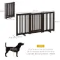 Valla para Mascotas Plegable de 3 Paneles con 1 Puerta y Patas de Apoyo para Pasillo Escalera 155x35,5x76 cm Café Valla para Mascotas Plegable de 3 Paneles con 1 Puerta y Patas de Apoyo para Pasillo Escalera 155x35,5x76 cm Café