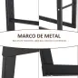 Soporte para Leña de Metal Estante de Leña Leñero de Exterior para Interior y Exterior Carga 100 kg 40x25x150 cm Negro