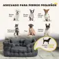 Cama para Mascotas con 2 Almohadas Colchón para Perros Antideslizante con Funda Extraíble y Lavable 70x50x30 cm Gris